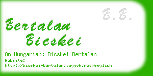 bertalan bicskei business card